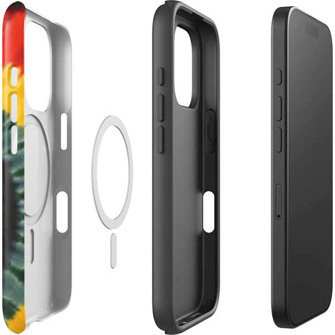 Liquid Blue Tie Dye - Rasta Spiral iPhone 16 Pro Magsafe Impact Case